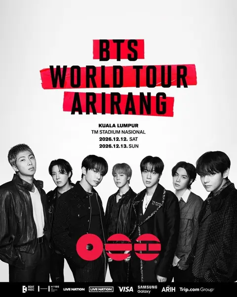 BTS - BTS WORLD TOUR 'ARIRANG' IN KUALA LUMPUR (Day 1) concert poster