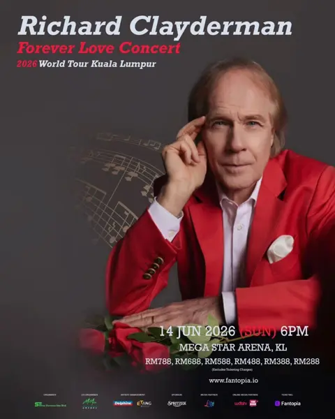 Richard Clayderman - Forever Love Concert 2026 World Tour concert poster