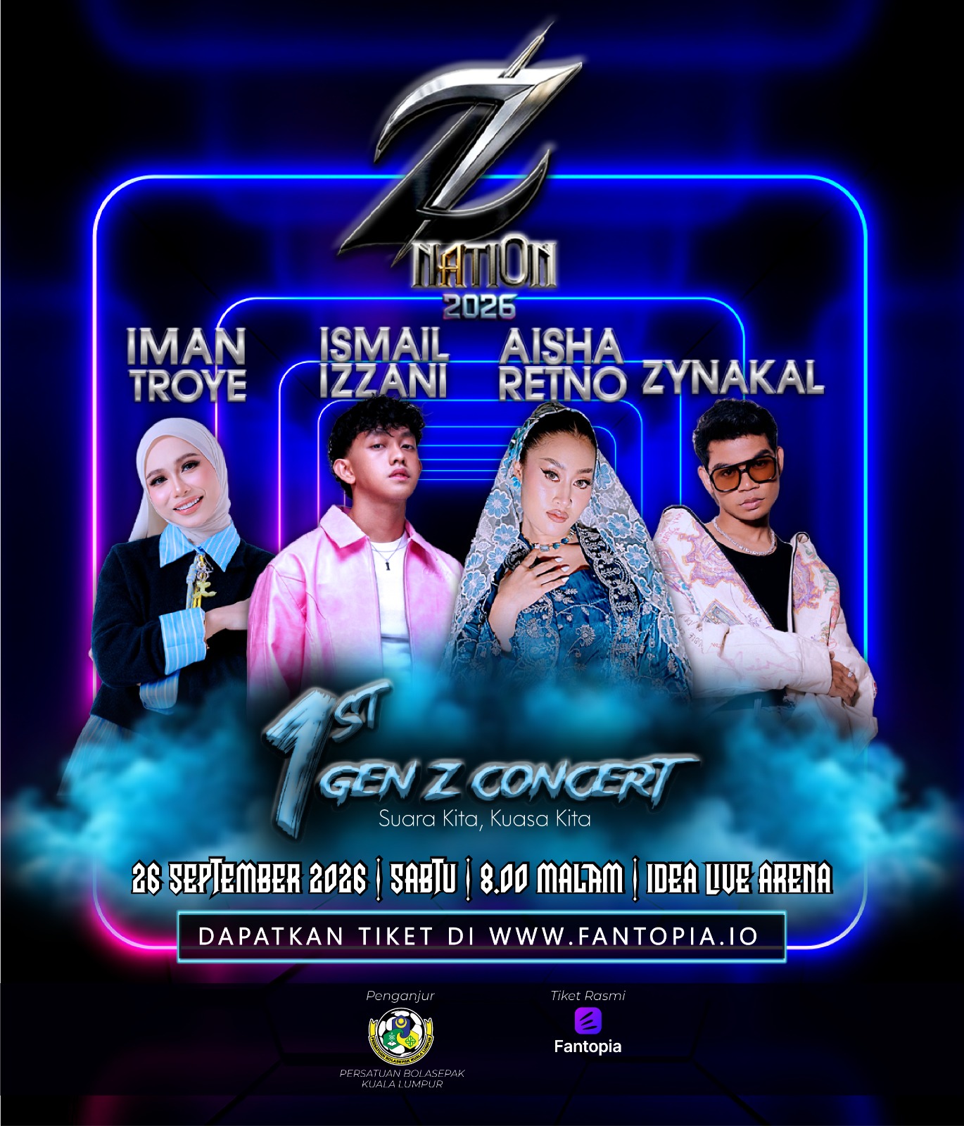 Aisha Retno, Ismail Izzani, Iman Troye & Zynakal concert poster